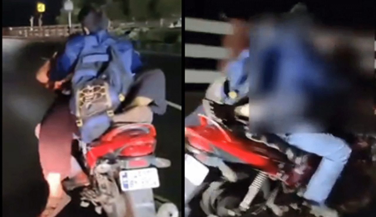 Caught on Camera: What This Couple Did on a Moving Bike in Vijayawada Will Shock You 2 Caught on Camera: What This Couple Did on a Moving Bike in Vijayawada Will Shock You