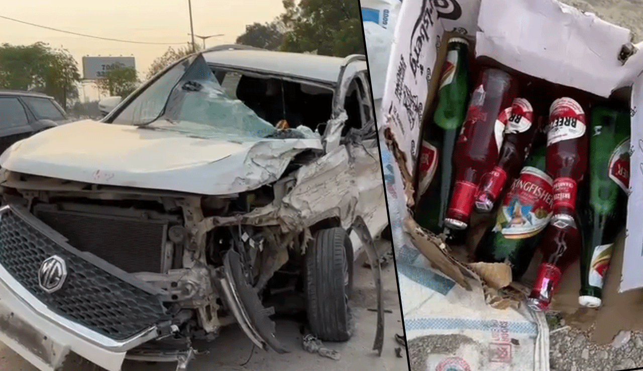 Late-Night Crash Near Gandi Maisamma: Drunk Driving Suspected