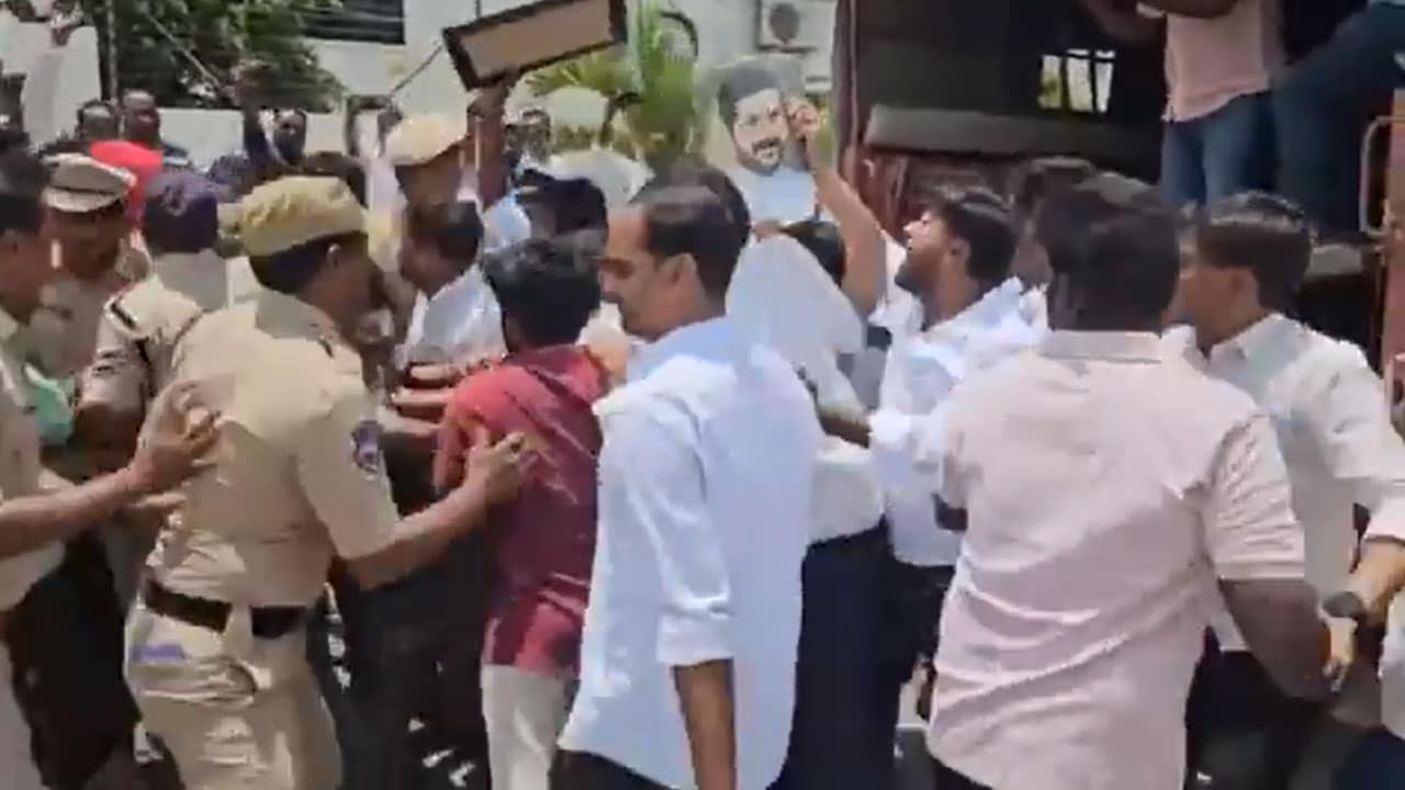 Congress, BRS Workers Clash at KTR’s Camp Office in Rajanna Sircilla