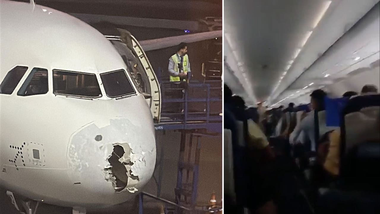 Disaster Averted! IndiGo Plane Nose Shattered by Hail, Lands Safely in Srinagar