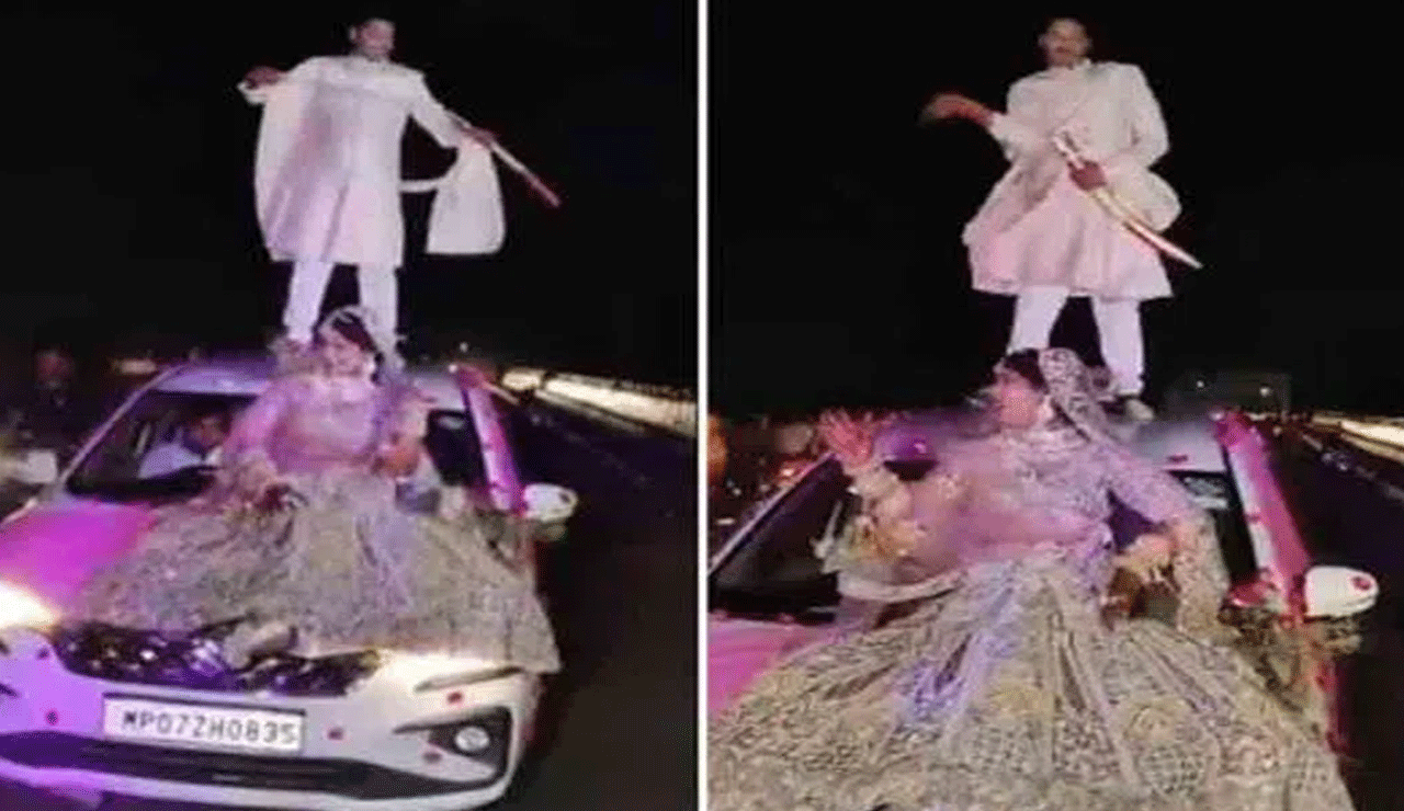 Watch: Newlyweds Perform Dangerous Stunts on Moving Car – Here’s What Happened Next