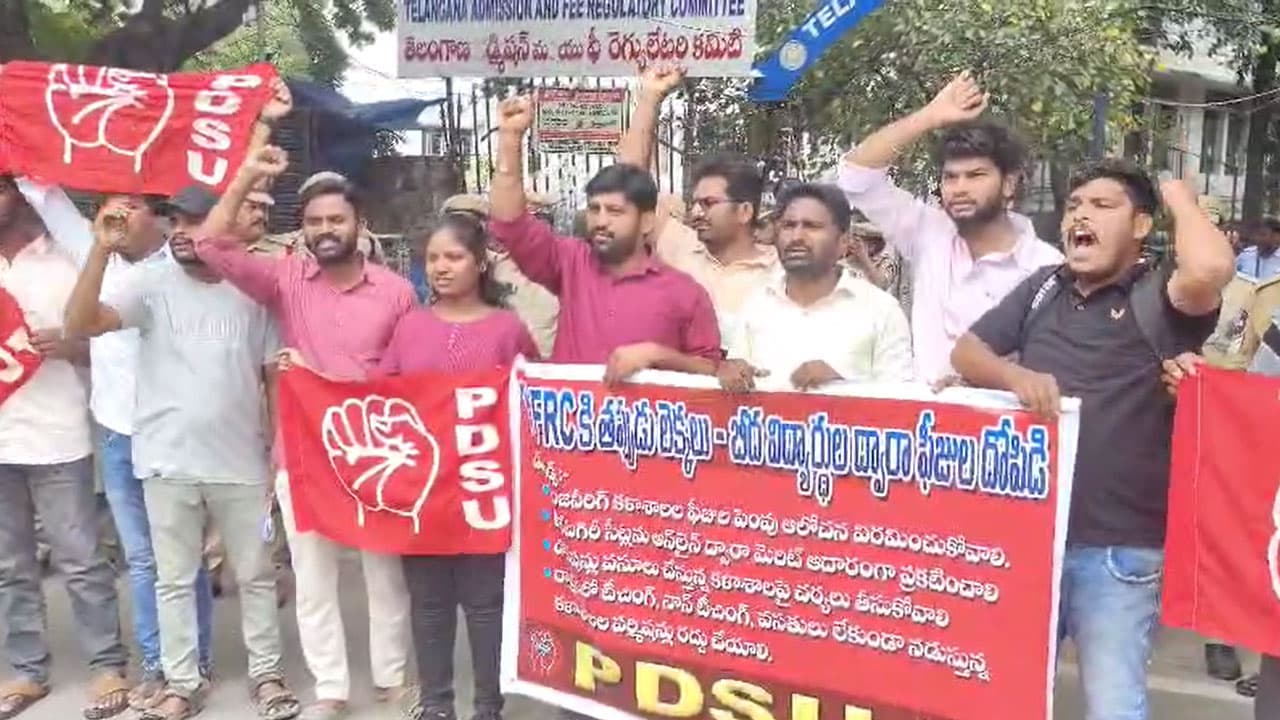 PDSU Protests Against Proposed Engineering Fee Hike in Hyderabad