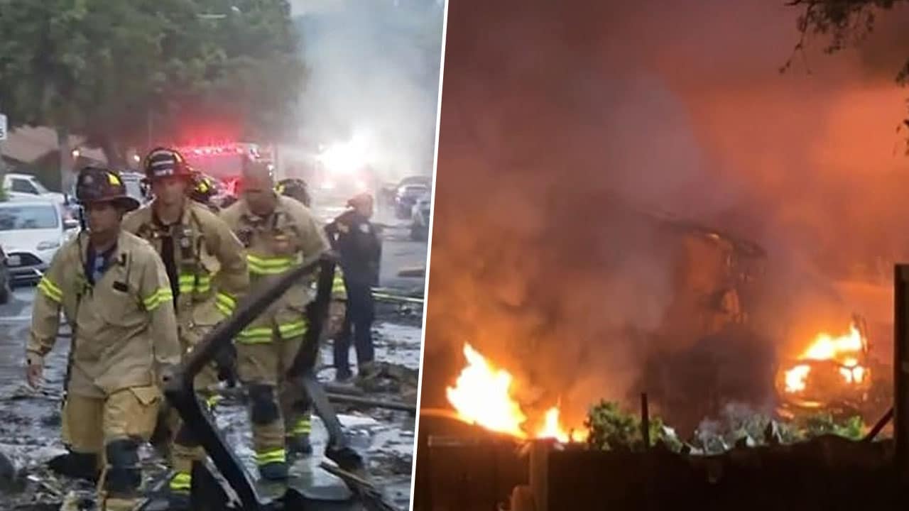 Plane Crash in San Diego Leaves Trail of Death and Destruction, Homes and Cars Ablaze