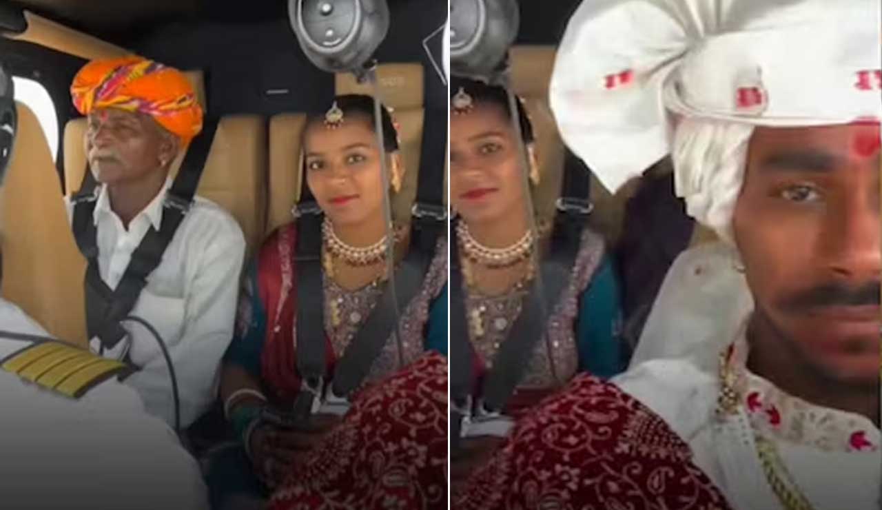Viral: Hollywood-Style Grand Entry – Bride Flies to In-Laws' House in Helicopter, Video Goes Viral