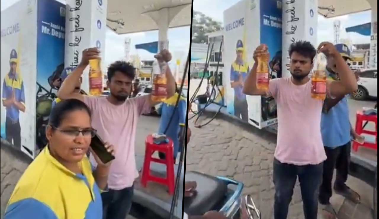 ₹100 Petrol, just a Few Drops? Shocking Allegations at Hyderabad Pump!