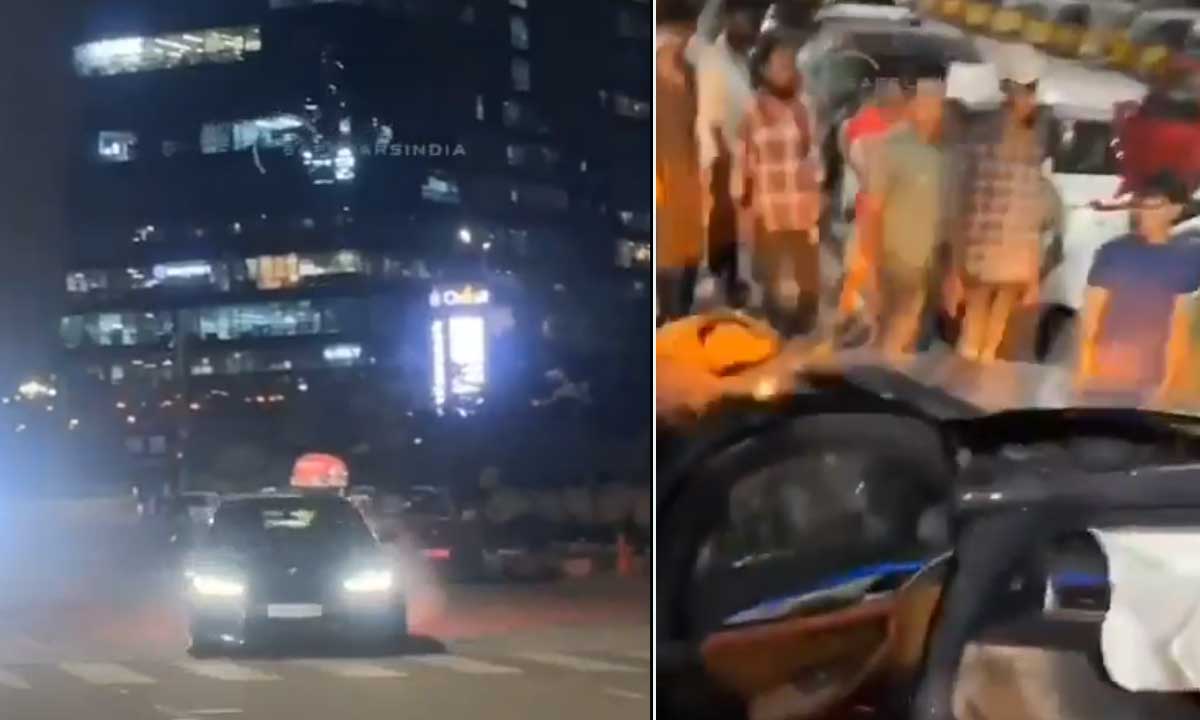 Luxury Car Racing Chaos in Hyderabad: Vehicle Crashes Near HiTech City’s Nilofer Café