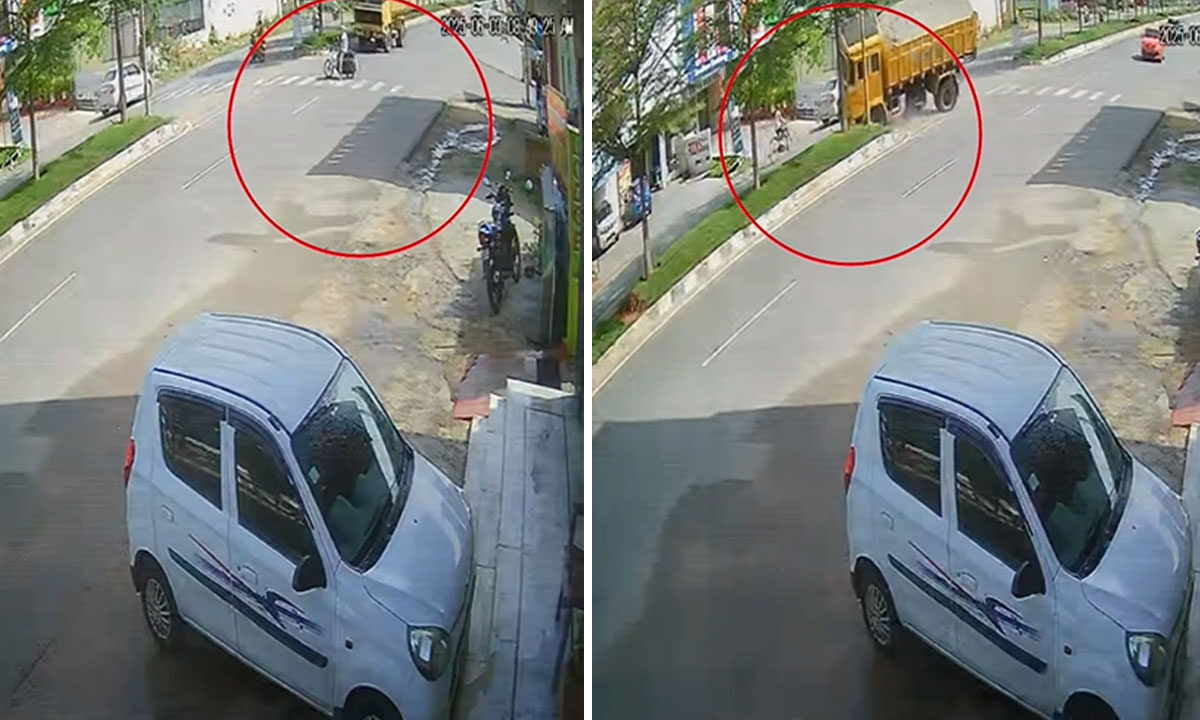 Telangana: Elderly Man Killed on the Spot After Speeding Lorry Hits Him in Yadadri-Bhuvanagiri District: Video