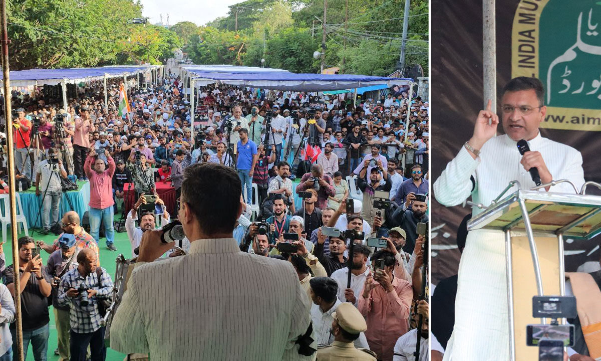 Massive Protest Held in Hyderabad Against 'Black Law' on Waqf