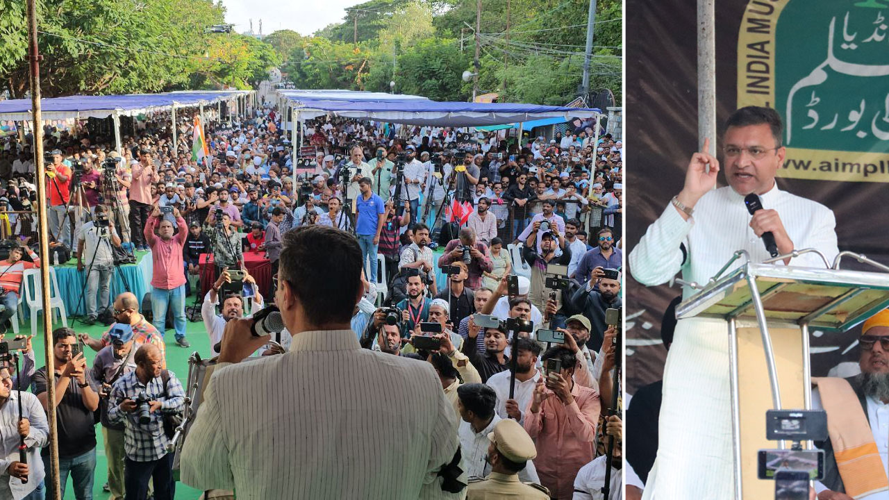 Massive Protest Held in Hyderabad Against 'Black Law' on Waqf