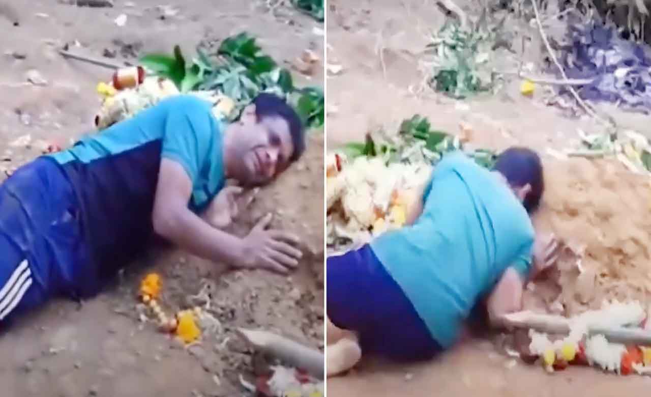 "I Want to Stay Here Too…" — Father Weeps at Son’s Grave After Bengaluru Stampede Tragedy