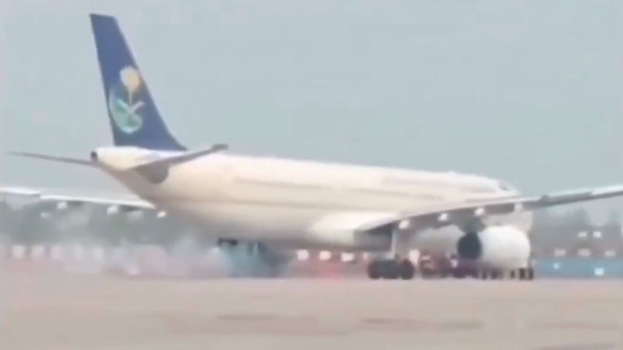 Disaster Averted: Saudi Flight Carrying 250 Hajj Pilgrims Catches Fire After Landing: Video