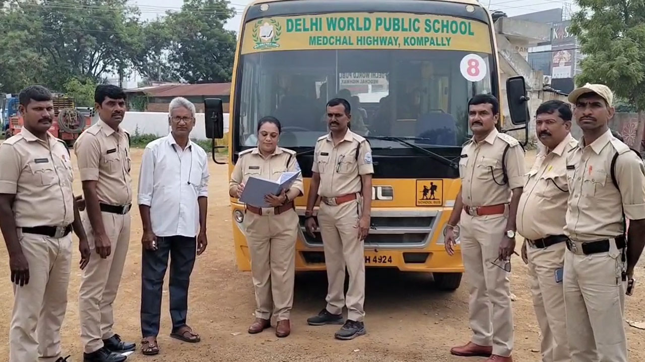 School Bus Safety Drive in Hyderabad: RTO Officials Book 60 Buses for Violations