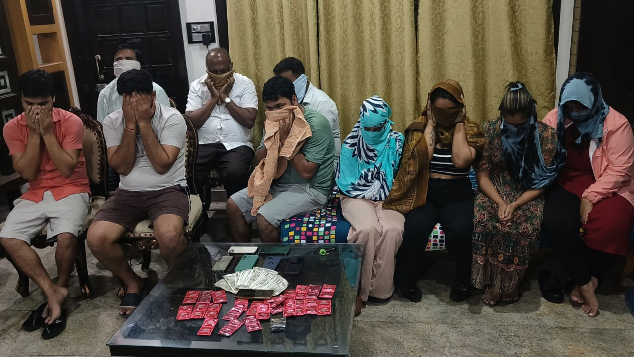 Prostitution Racket Busted in Banjara Hills: Organizer, Staff, and Customers Apprehended