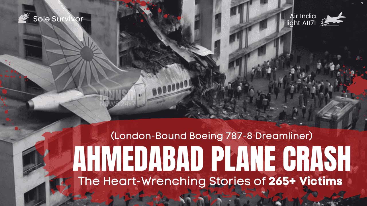 Rescue workers and officials at the crash site of Air India Flight AI171, where the aircraft tragically impacted the B.J. Medical College campus in Ahmedabad.