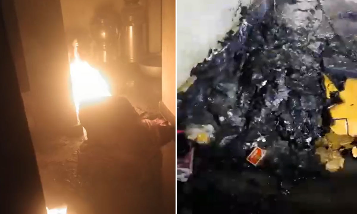 Fire Breaks Out in Sai Colony, Ranga Reddy District Due to Gas Leak