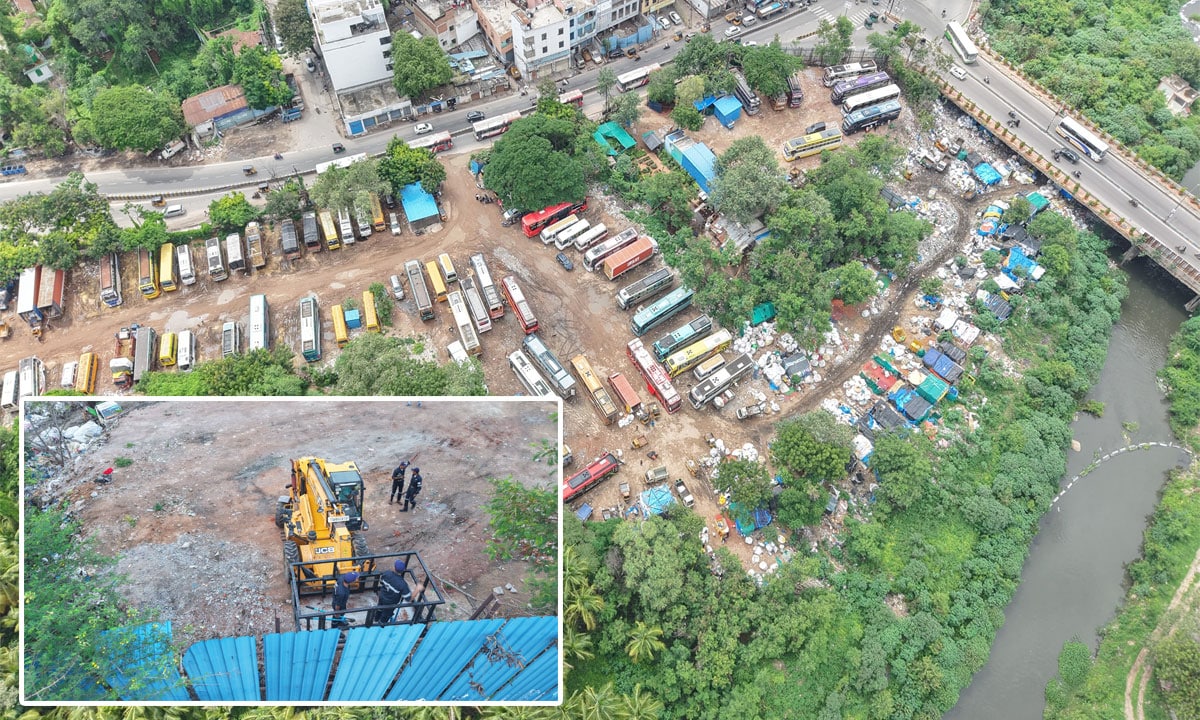Musi River Cleanup: HYDRAA Removes Encroachments Across 9.5 Acres from Chaderghat to Osmania
