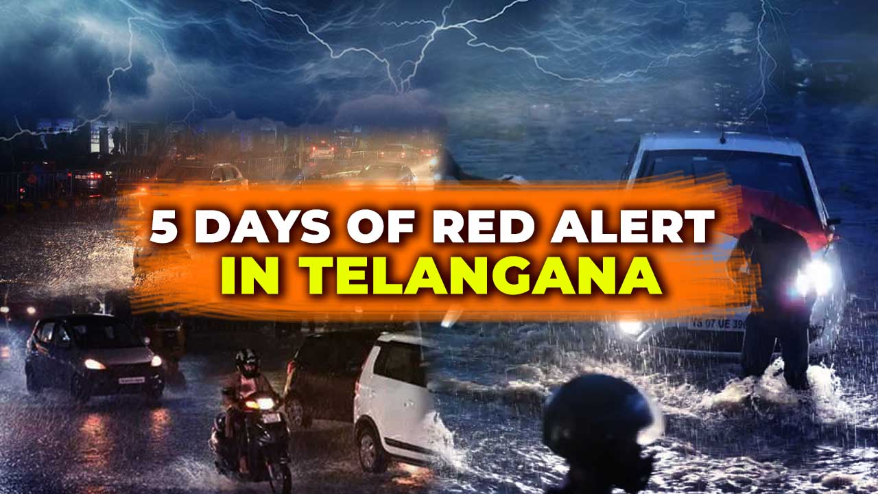 Telangana is on Red Alert until July 26 due to forecasts of extremely heavy rain.