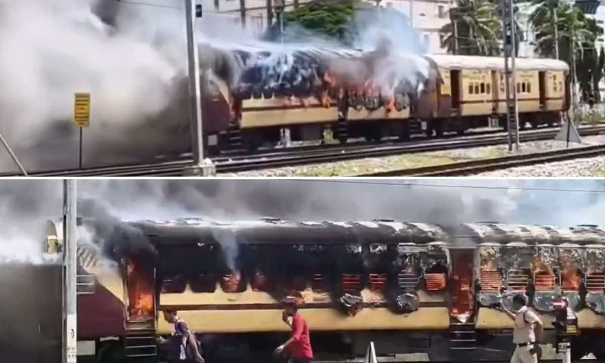 Terrible Train Fire Incident in Tirupati: Two Bogies Burnt