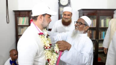 LoP Rahul, Tejashwi visit Khanquah Rahmani in Bihar's Munger, meet Muslim scholars