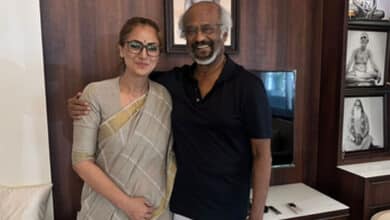 Simran calls on Superstar Rajinikanth; classifies meeting as "timeless"