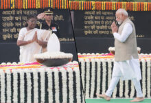 Leaders pay floral tributes to Atal Bihari Vajpayee at Sadaiv Atal