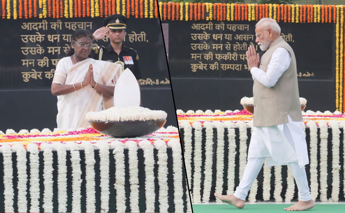 Leaders pay floral tributes to Atal Bihari Vajpayee at Sadaiv Atal