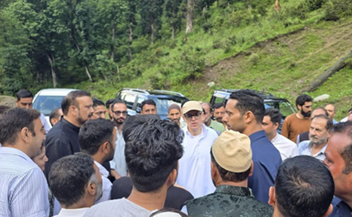 Omar Abdullah visits Kishtwar cloudburst site, announces relief & rehabilitation measures