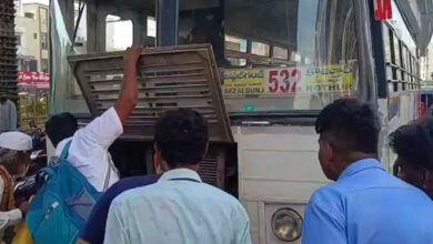 Fire Breaks Out in RTC Bus at Bahadurpura Junction, Alert Public Averts Major Disaster