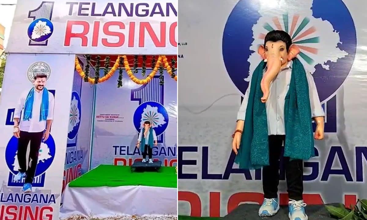 Controversial Ganesh Idol Resembling CM Revanth Reddy Removed in Hyderabad