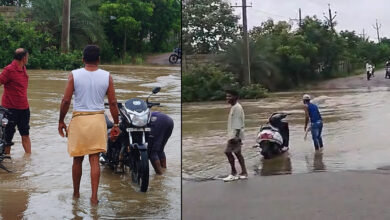 Heavy Rains Flood Medchal Drains, Paralyze Roads in Godaveli & Langapur