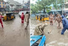 Heavy Rain Lashes Hyderabad, Waterlogging Disrupts Traffic in Low-Lying Areas