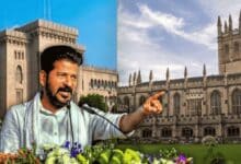 Telangana Chief Minister A. Revanth Reddy addressing students and faculty at Osmania University after inaugurating new hostel facilities.