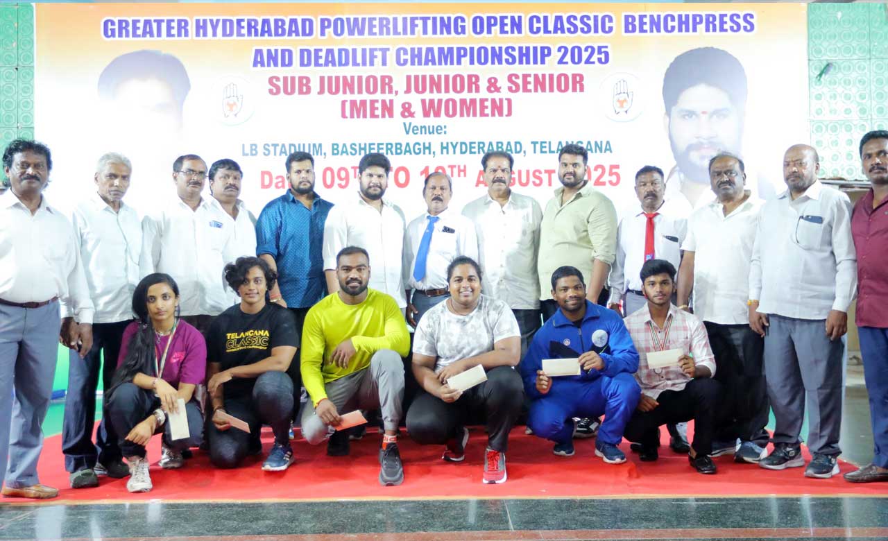 Greater Hyderabad Powerlifting Championship Concludes at L.B. Indoor Stadium