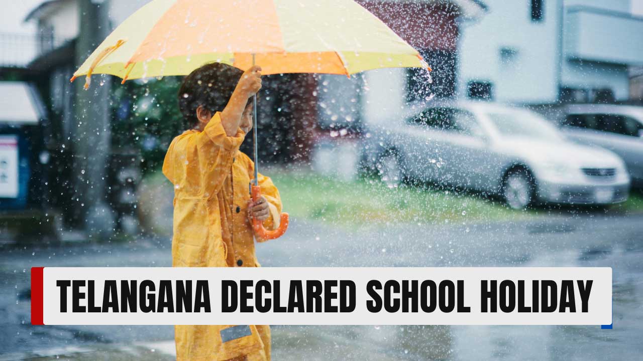 The government announced school closures in parts of Telangana on August 13-14 due to a heavy rain alert.