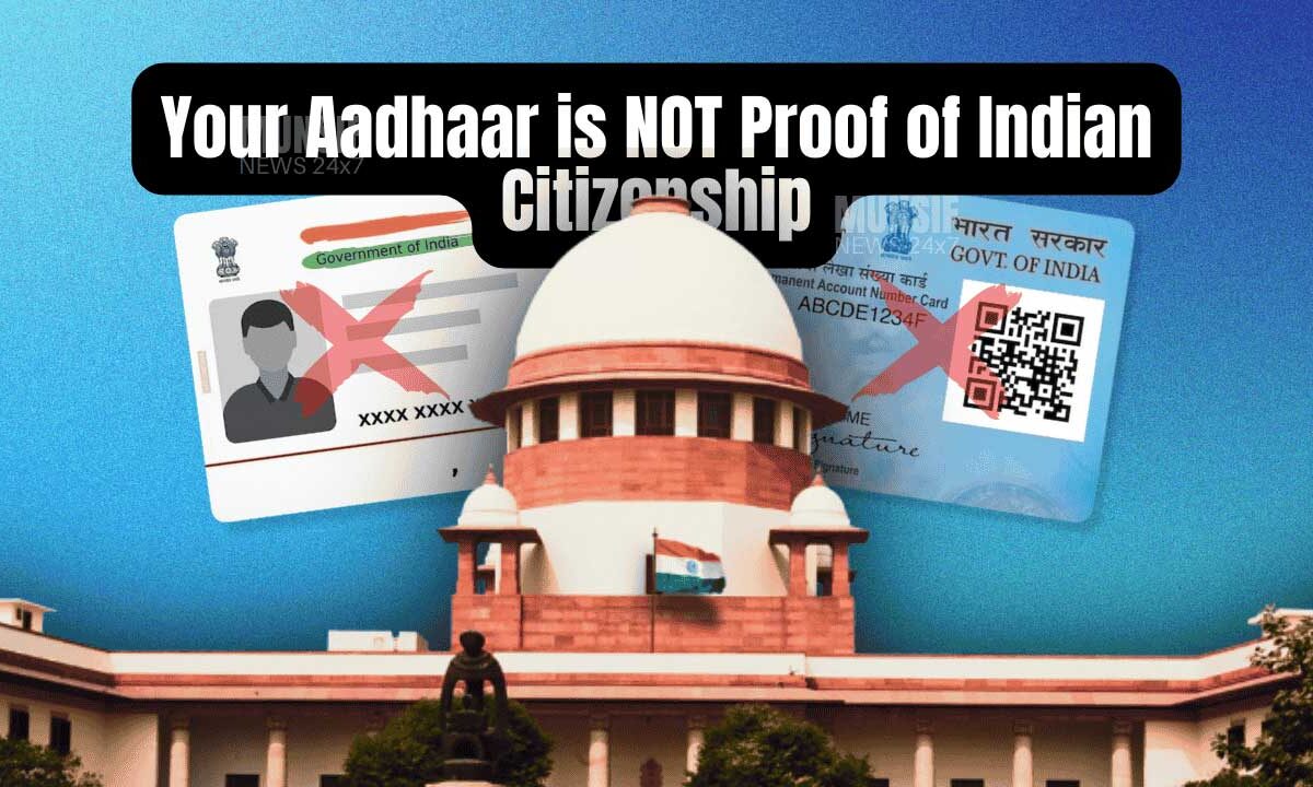 A collection of Indian identity cards like Aadhaar and PAN, which are for identification purposes, not for proving citizenship.