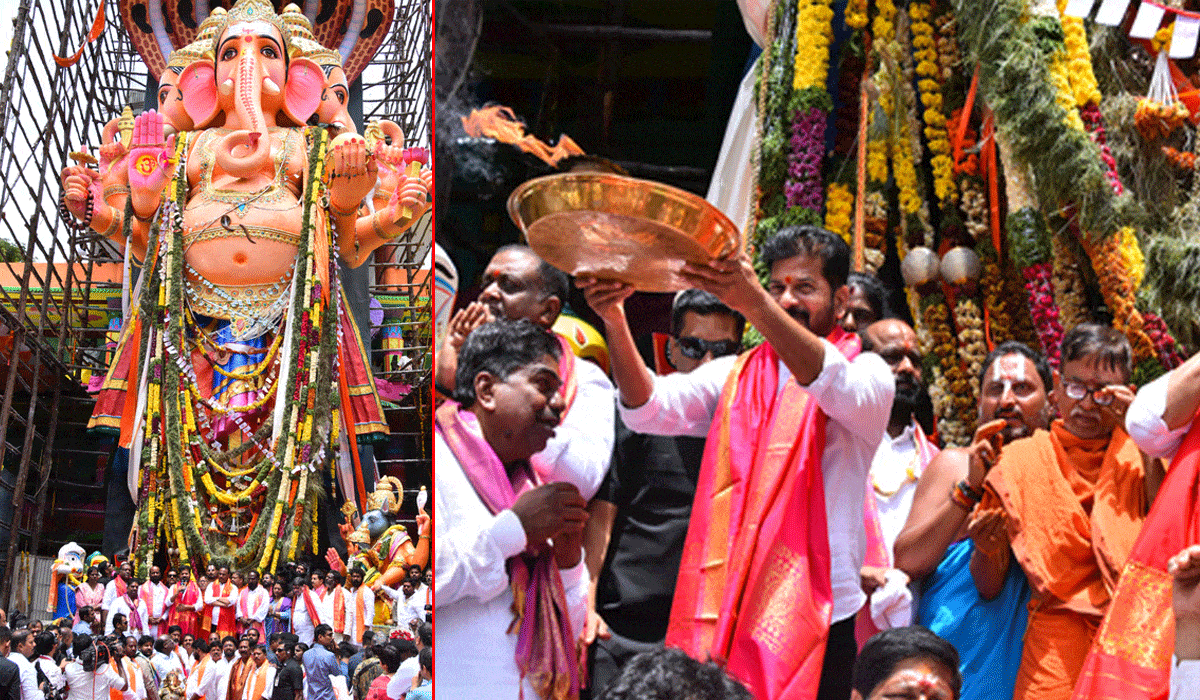 Telangana CM offers 'puja' at Khairtabad Bada Ganesh