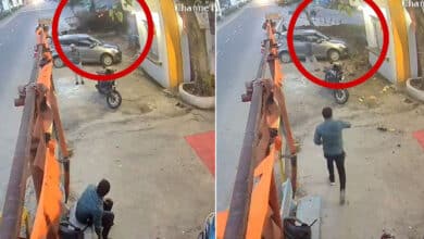 Hyderabad: Septic Tanker Crashes into Uppal Temple, Driver Critically Injured