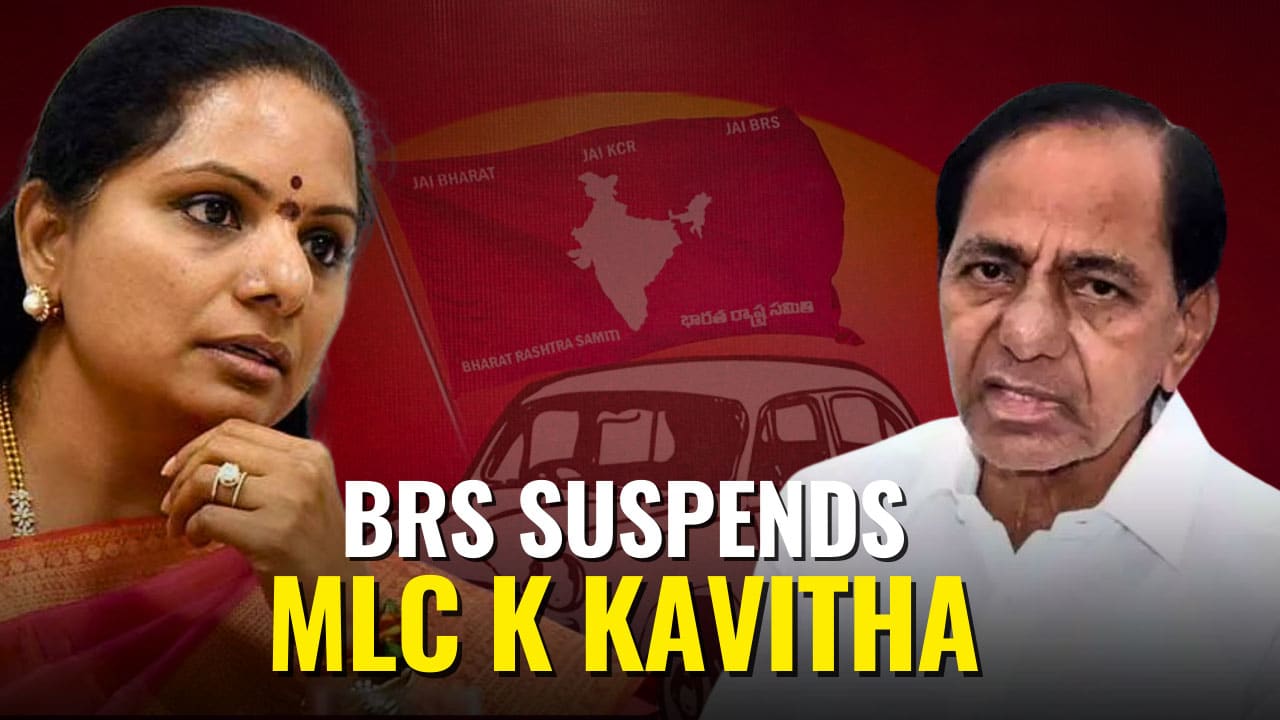 A contemplative MLC K. Kavitha during a pivotal moment in Telangana politics, following her suspension from the BRS party.
