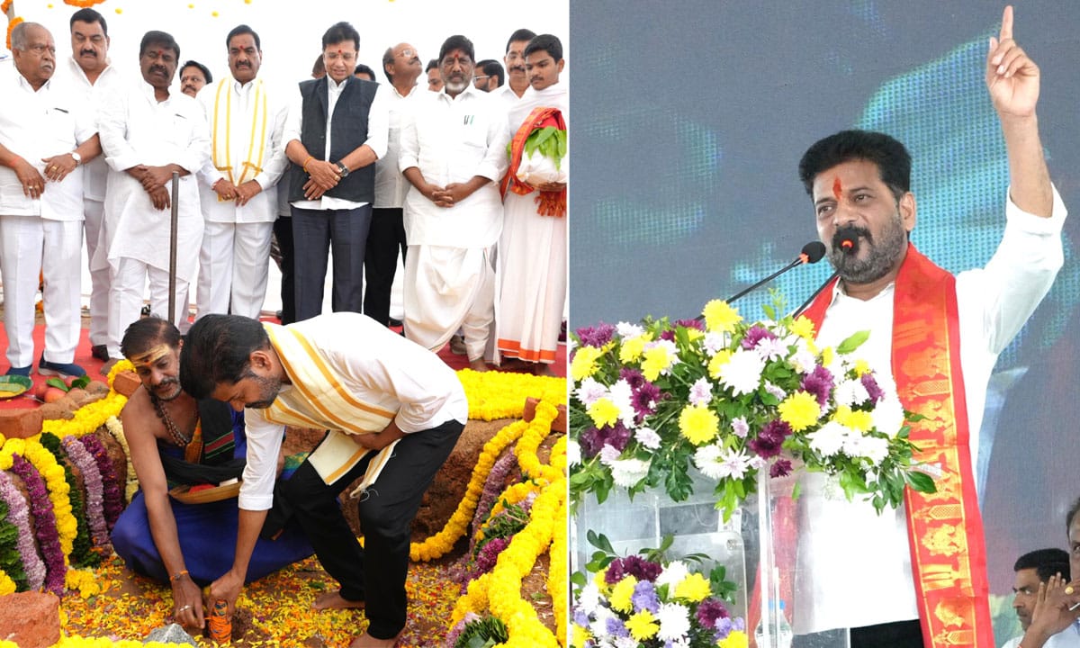 CM Revanth Reddy Lays Foundation for Future City, Unveils Plans for Skill University, Underground Power Network by 2026