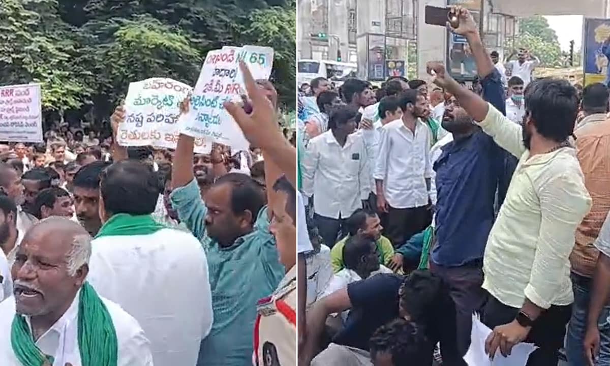 Tension in Hyderabad as Farmers Rally Against Land Acquisition for RRR
