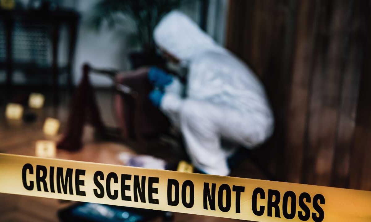 Police officials at the scene of the crime in Kushaiguda, Hyderabad, following the tragic incident. (file photo)