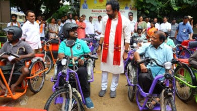 Kishan Reddy Distributes Aids to Disabled in Jubilee Hills, Slams Congress & BRS for Neglect