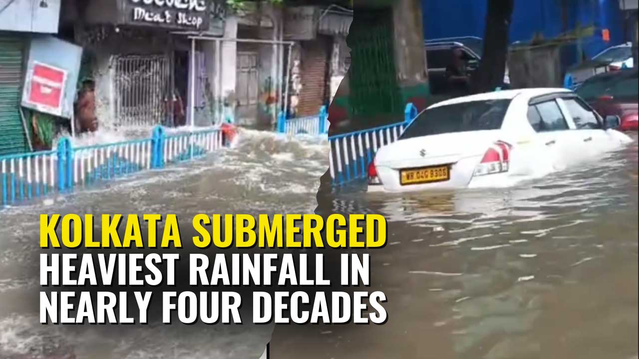 A submerged street in South Kolkata shows the extent of the devastating flooding that brought the city to a halt on September 23, 2025.