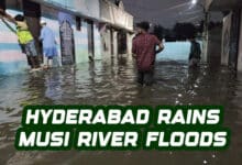 Heavy Rains in Hyderabad: Roads Flood, Water Enters Homes in Karwan Constituency as Musi River Overflows