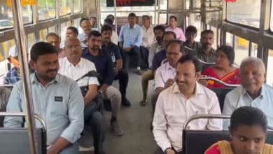 Sajjanar Boards RTC Bus, Interacts with Commuters in Symbolic Farewell