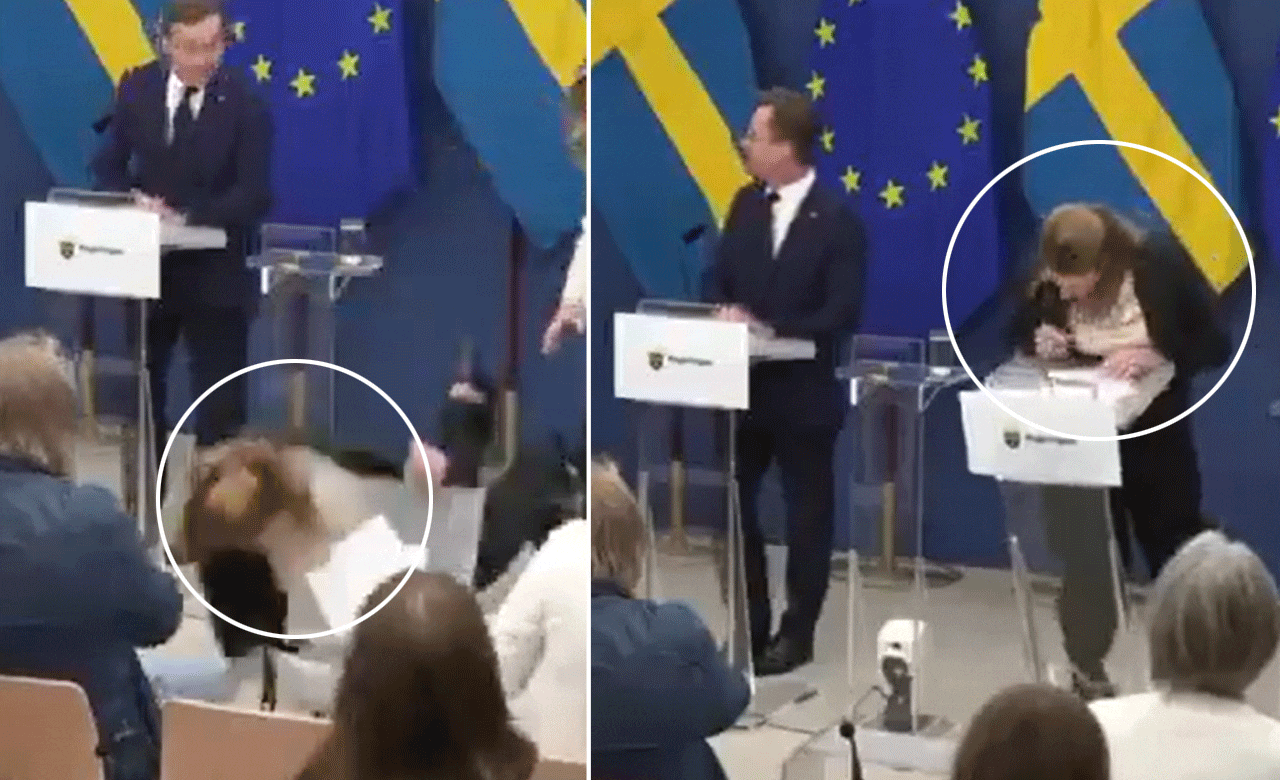 Sweden’s New Health Minister Collapses on Stage During Live Press Meet – Shocking Video Goes Viral