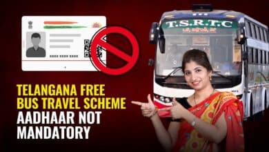 Women in Telangana boarding a TSRTC bus, benefiting from the Mahalaxmi free travel scheme which has crossed a major milestone.