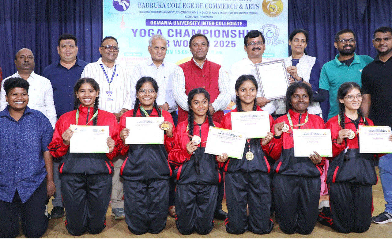 Osmania University Inter-College Women’s Yoga Championship Concludes at Badruka College