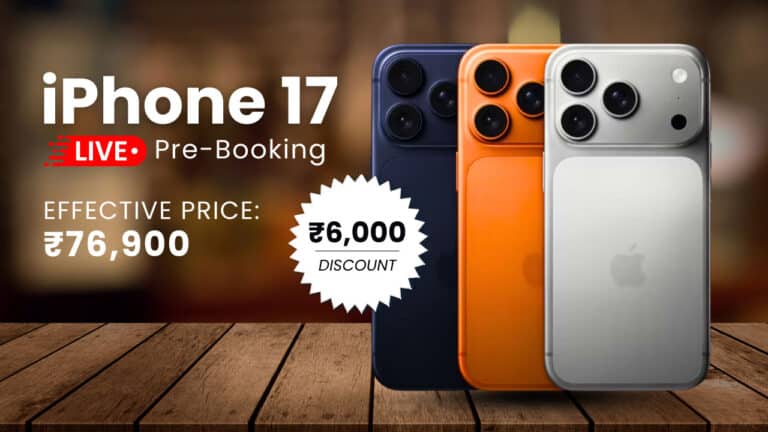 Apple iPhone 17 pre-orders are now live in India. Get an instant ₹6,000 cashback on the new iPhone 17, bringing the starting price down to ₹76,900. Find out where to buy, full price list, and offer details.