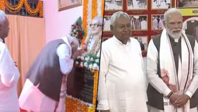 Bihar polls: PM Modi, CM Nitish Kumar visit Karpoori Gram, pay tribute